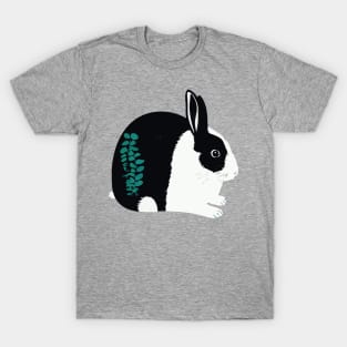 Cute Dutch Rabbit and Eucalyptus Leaves T-Shirt